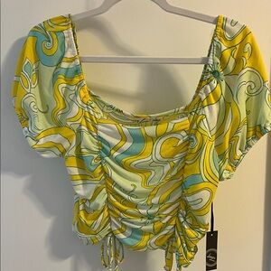 Liberty Love Yellow and Green Patterned Blouse